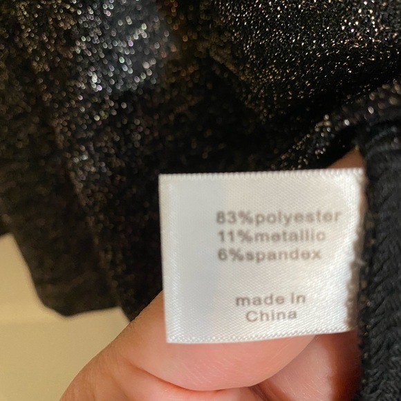 Lane Bryant Illusion Collection Womens Top Black Silver Sparkle - Picture 6 of 6